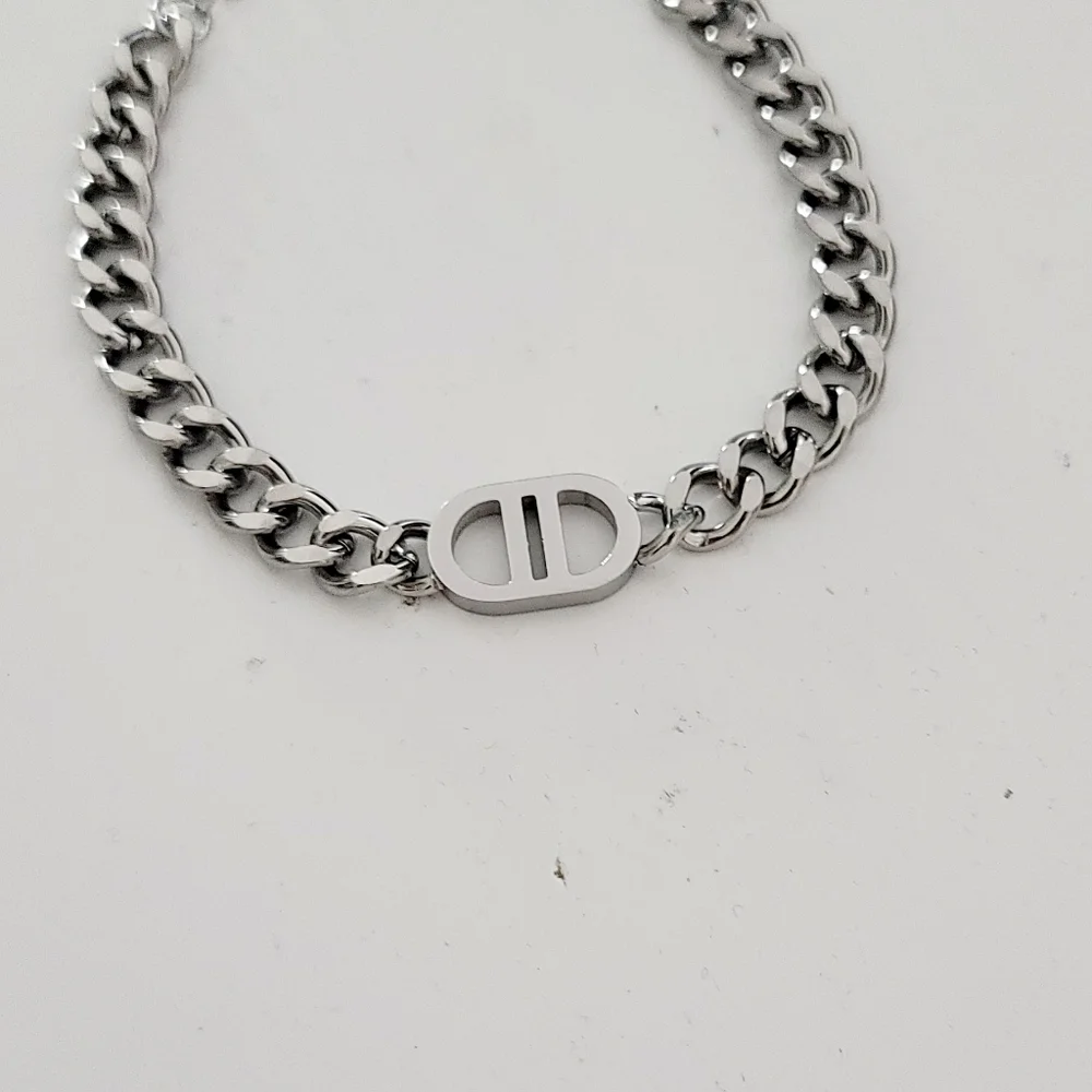 Stainless steel silver tone chunky chain bracelet new